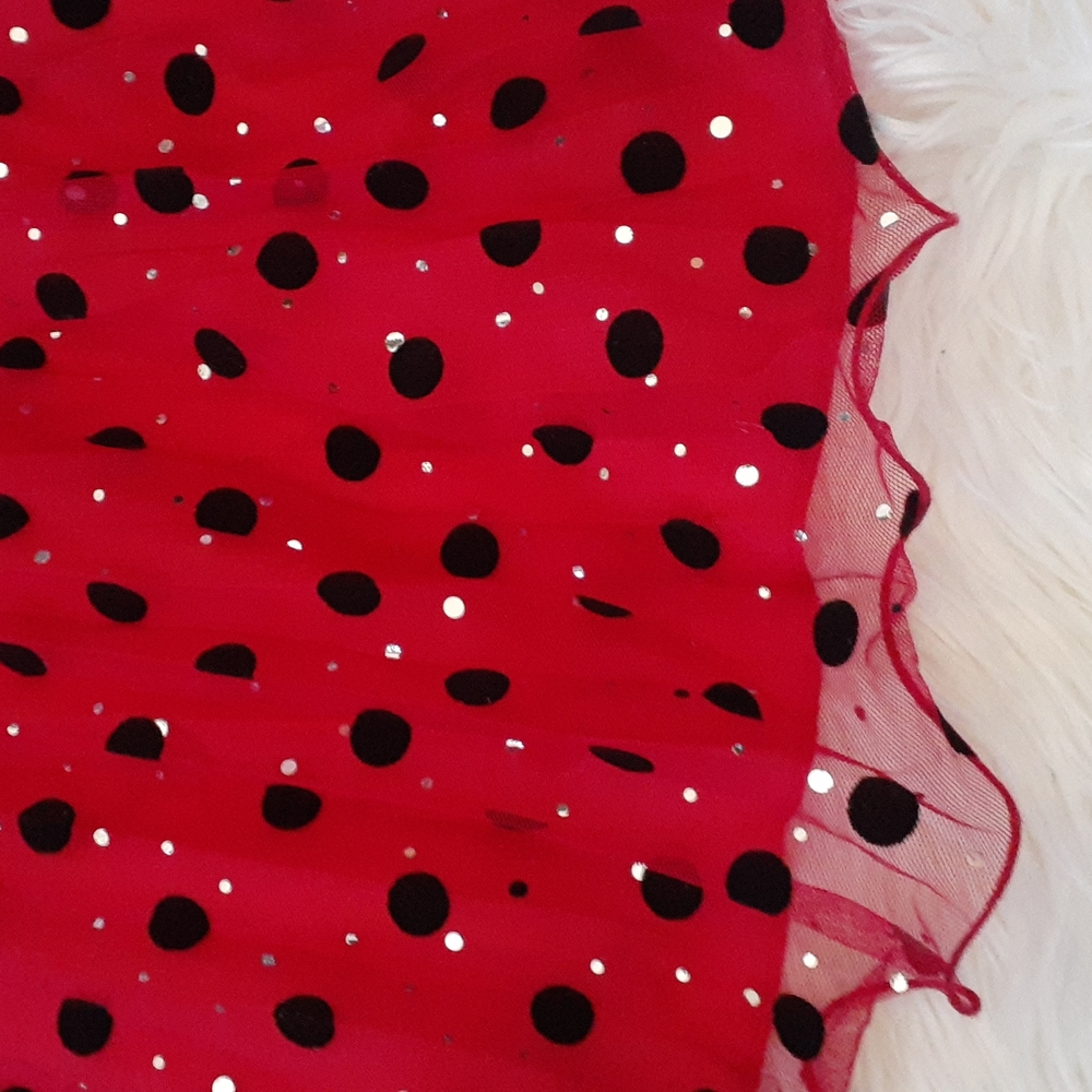 Bonnie Jean Red & Black Polka Dot Formal Dress Size 10 - Picture 4 of 7